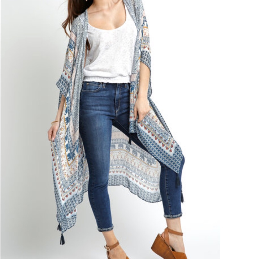 Elephant Print Kimono